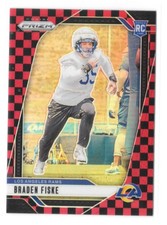 2024 Panini Prizm - Rookies Braden Fiske #310 Black & Red Checker Prizm (RC)