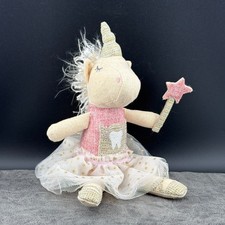 Precious Mud Pie Unicorn Tooth Fairy Toy Plush Stuffed Animal Pocket Magical 9"