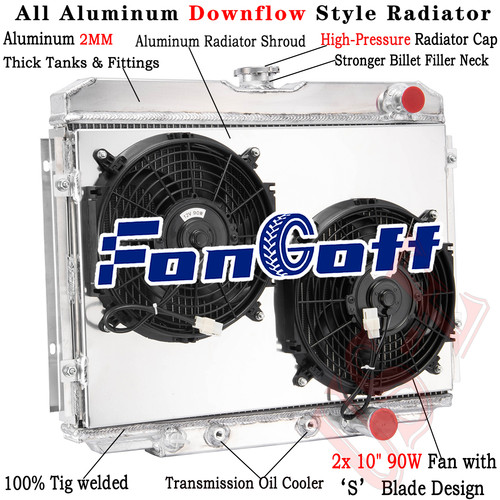 3 Row Radiator Shroud Fan For 1966-1970 67 Ford Mustang Mercury Cougar
