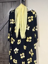 Tommy Hilfiger Women's Size 12  Dress Floral Print Bell Sleeve with Scarf