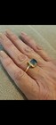 Antique 3 Carat Blue Topaz Ring With Diamonds — photo 4