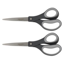 Fiskars 8" Everyday Titanium SoftGrip All Purpose Scissors, 2-Pack