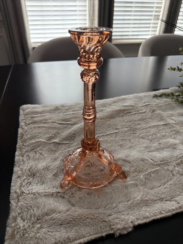 Portieux Vallerysthal Bavards diving dolphin Koi fish Taper Candlestick PINK