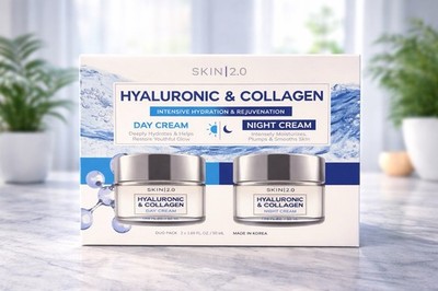 SKIN 2.0 Day & Night Cream Hyaluronic Collagen Hydrating 2x1.69 fl oz