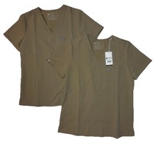 NWT NWOT Lot Beige Figs Catarina One-Pocket Scrub Nurse Top Shirt Womens Small