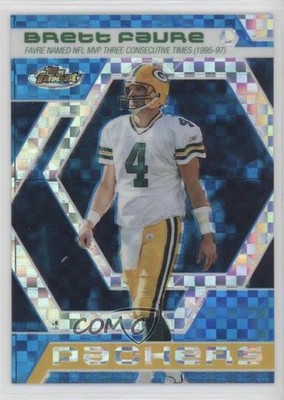 2006 Topps Finest Moments Blue X-Fractor 67/150 Brett Favre #BF2 HOF nd3