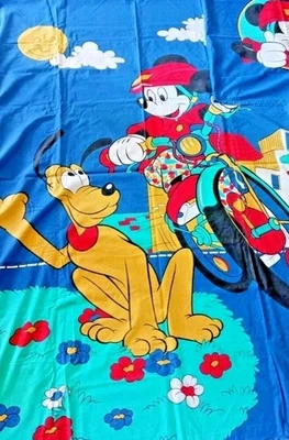 Micky Maus & Pluto - Vintage Disney Kinderbettwäsche 2tlg Bedding 80er Retro È77 - Bild 1 von 4