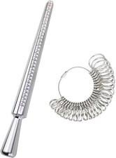 Ring Sizer Measuring Tool Set, Professional Jewelry Sizing Kit Metal 2-Pack