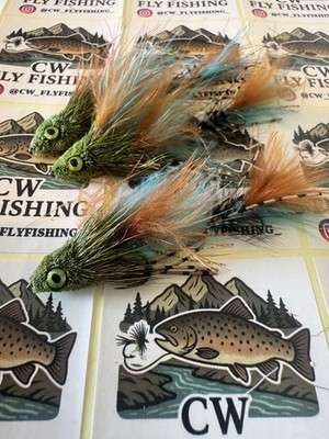 X3  Sunset  Mini Dungeon Trout Streamer Articulated Trout Weighted Dumbbell Eyes