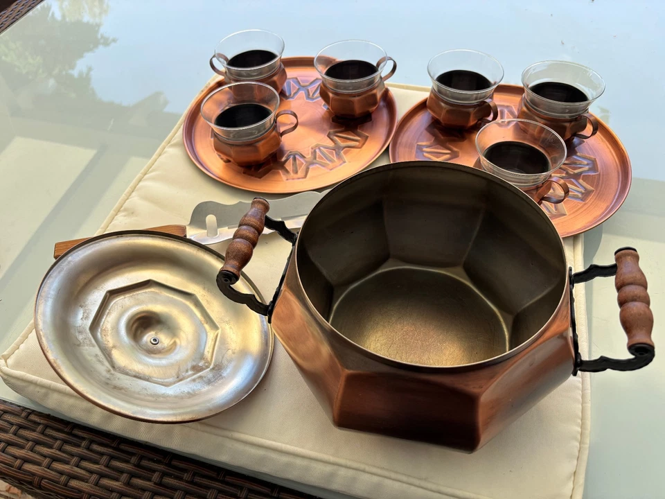 Feuerzangenbowle Set Kupfer 6 Personen  60er-70er Jahre, - Bild 4 von 4
