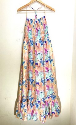 Pink Lily Women s Maxi Dress Size Large Floral Pink