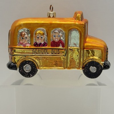 Christopher Radko,  Field Trip  School Bus, Large Hand Blown Glass Ornament EUC!