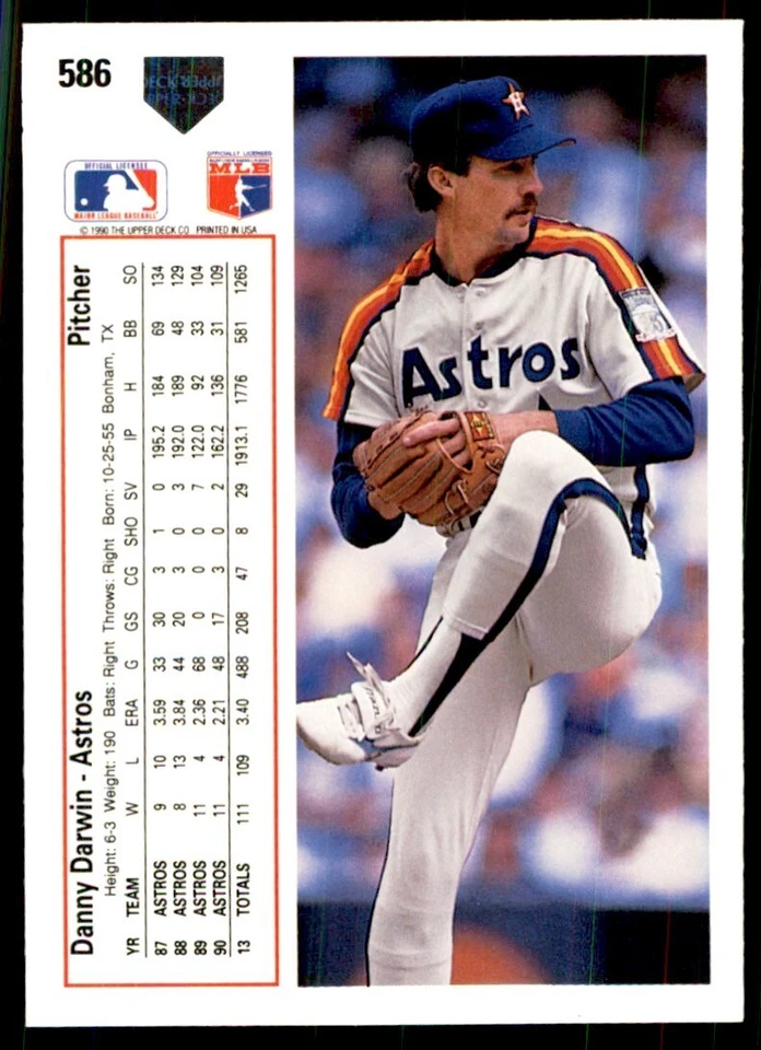 1991 Upper Deck Danny Darwin Baseball Cards #586 - Image 2 of 2