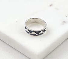 Anello vintage in argento sterling 925 con delfino vita marina 3,75