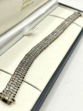 20.5g 9ct Gold And 1.5ct Diamond Bracelet Fully Hallmarked 7.25” Long