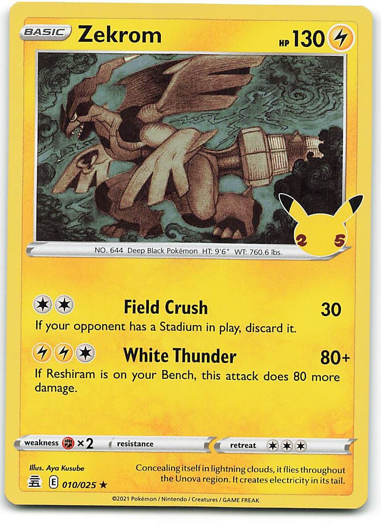 Zekrom 010/025 Rare Celebrations Pokemon Holo