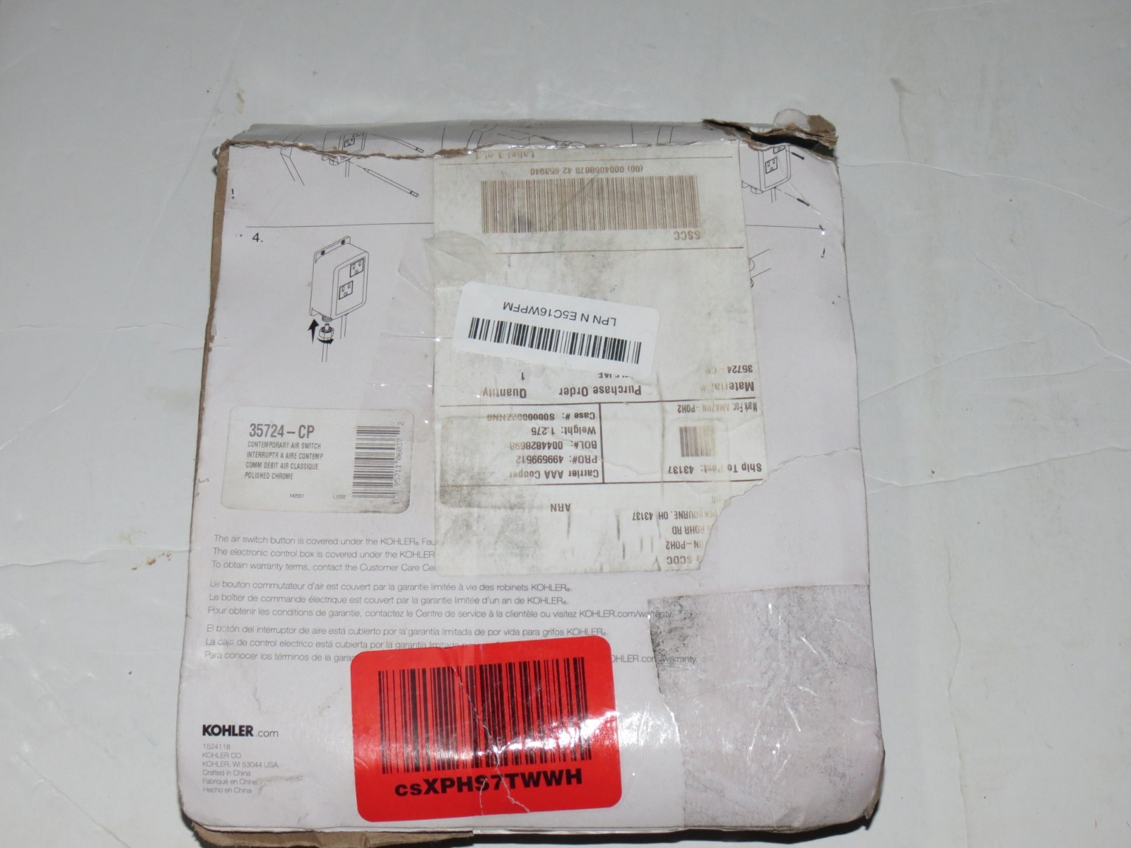 Kohler K-35724-CP - Garbage Disposal Air Switch Kit - Polished Chrome NIOP