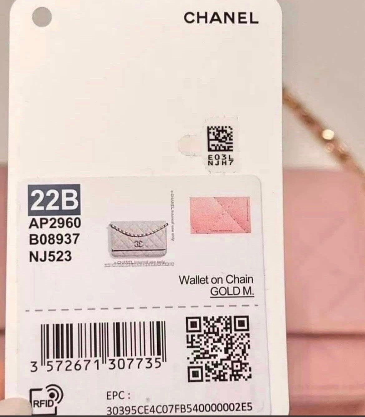 Chanel 22B Pink WOC Wallet on Chain Bag NWT 💗 thumbnail 13