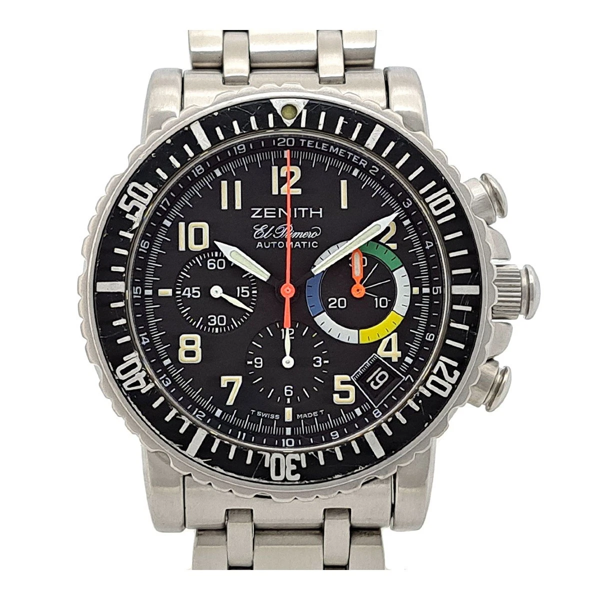 Zenith — ZENITH 02.0480.405/24 Rainbow flyback Automatic Stainless steel mens