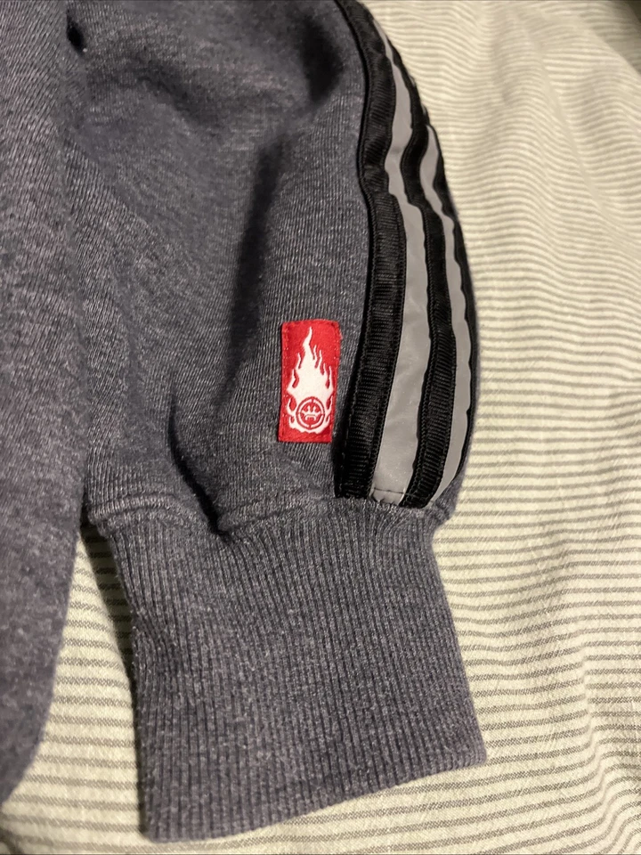 y2k JNCO толстовка с капюшоном размер средний темно-серый/черный с боковыми полосками и вышивкой - Изображение 4 из 4