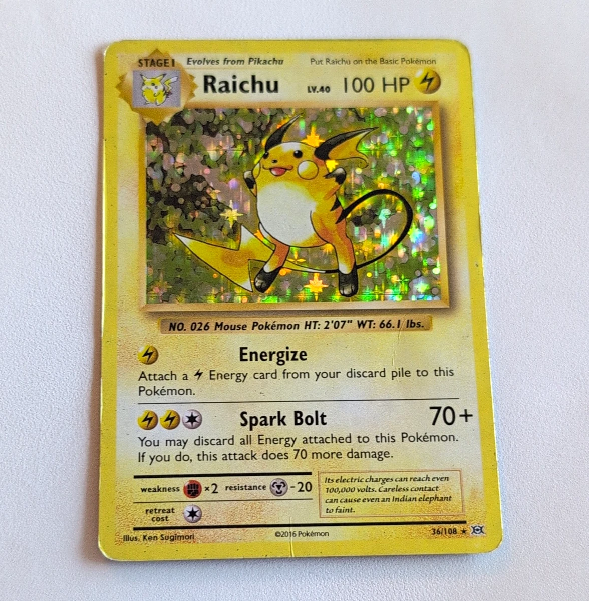 ポケモンカード Raichu 36/108 Holo ライチュウ Amazon.com: Pokemon