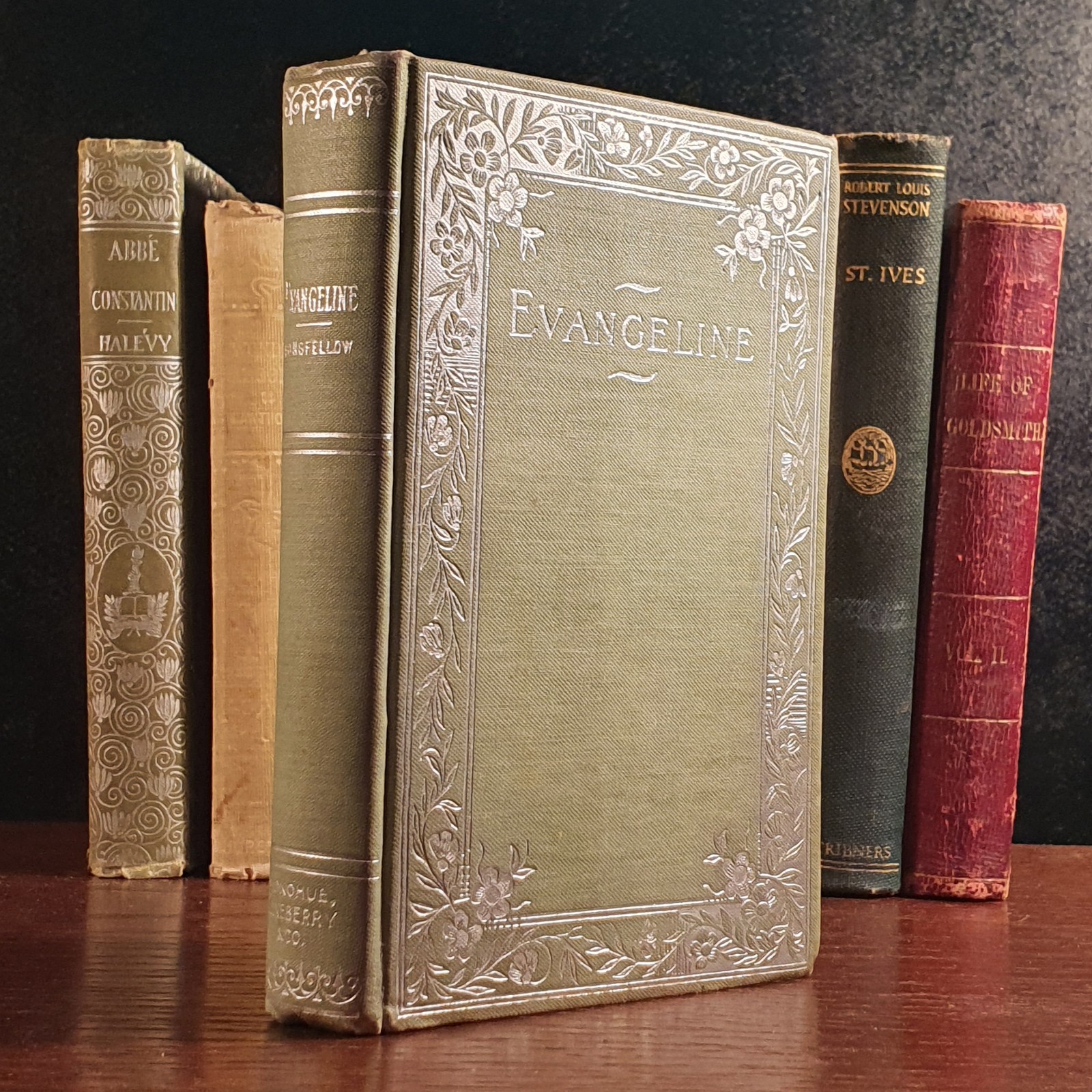 Antique Classic Literature 10 Book Lot - Hawthorne Longfellow Stevenson Lawrence