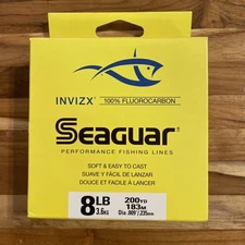 Seaguar Invizx 8 Lb Fluorocarbon 200 Yd Spool Made In Japan Easy Cast