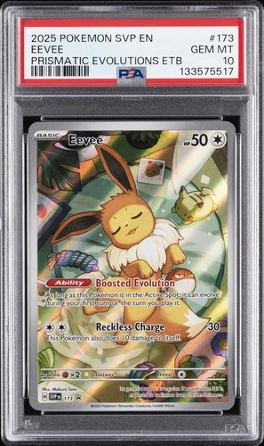 2025 POKEMON PRISMATIC EVOLUTIONS ELITE TRAINER BOX #173 EEVEE PSA 10