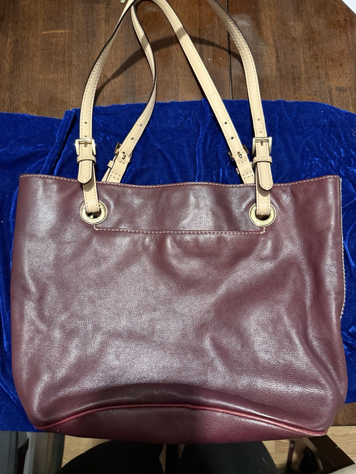 michael kors jet set tote bag burgundy thumbnail 2