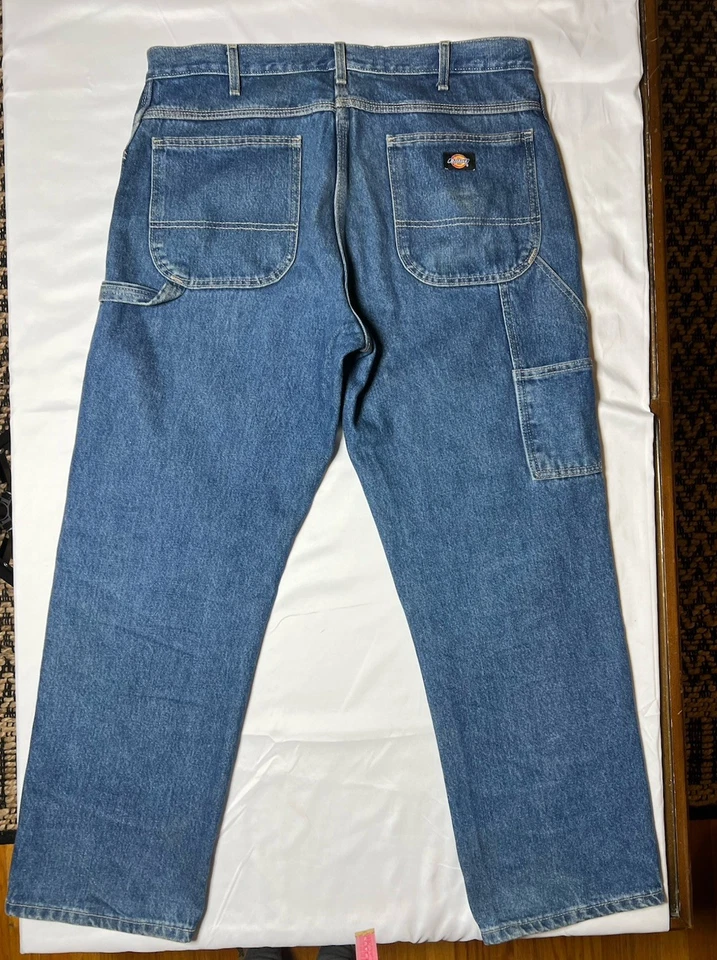 Мужские джинсы Dickies 36x30 расслабленные плотник широкие штанины джинсовая ткань универсальные петлевые карманы - Изображение 3 из 4