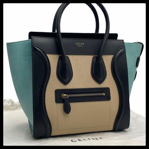 CELINE Micro Luggage Tote Leather Multicolor Women's Pre-owned From Japan