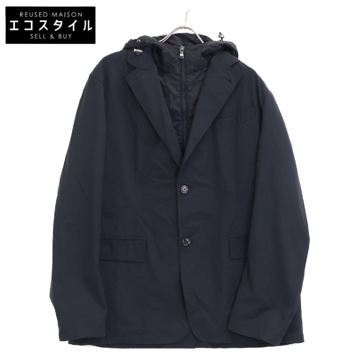 MONCLER EDOUARD black nylon hooded jacket for men size 5
