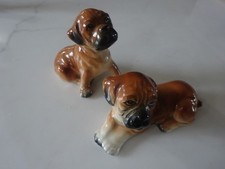 Vintage 1953 H.I.C. Japan Boxer Puppies Porcelain Figurines Lot of 2
