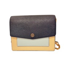 Tory Burch Robinson Color-Block Saffiano Leather Suede Convertible Shoulder NWOT