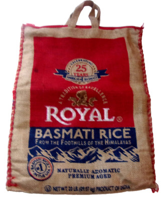 Royal White Basmati Rice 20 Pound Burlap Sack Bag Handbag w/ Zipper ...