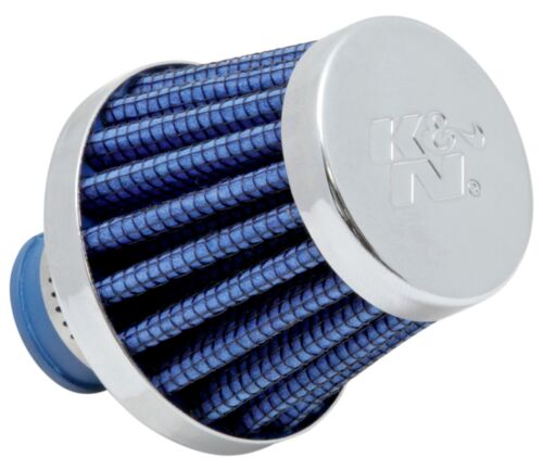 K&N Rubber Base Crankcase Vent Filter Blue 3/8" Flange (62-1600BL) - Foto 1 di 2