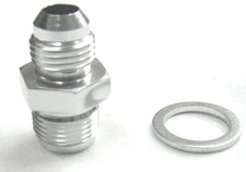 Holley Fuel Inlet Fitting SimChrome Polish Silver 06 an male flare to 9/16"-24