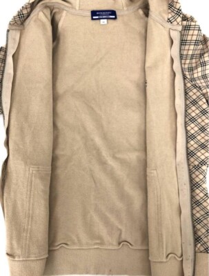 Burberry Blue Label Logo Embroidered Hoodie Zipper Nova Check