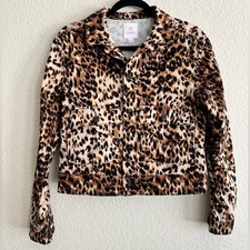 Lularoe Kenny Animal Print Jacket Cotton Stretch Utility Button Up Travel Casual
