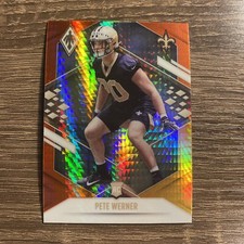 Pete Werner 2021 Panini Phoenix Fire Burst Prizm RC #168 New Orleans Saints
