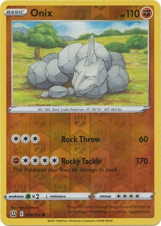 ONIX 068/163 BATTLE STYLES POKEMON (REVERSE HOLO, NM)