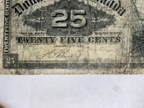 Canada 1900 25 Cent Shinplaster Free Shipping | Cut Error / rare - Image 2 of 4