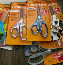 Fiskars Pointed Tip Kid's Scissors 5'' ~ Sports, Space, Lefty Blades ~You Pick~