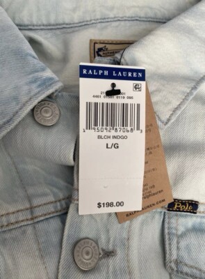 NWT Polo Ralph Lauren Womens Jacket Blue XS Jeans Stone Wash Denim