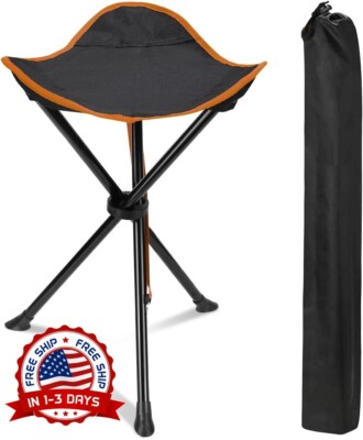 Playera Silla de Playa Plegable Camping Portatil Para Acampar Taburete de 3 pata