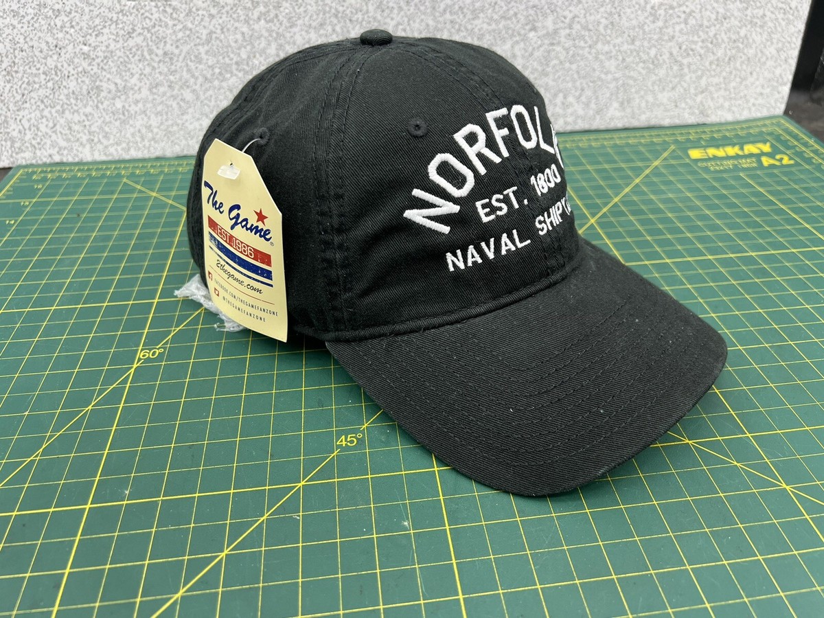Norfolk Naval Shipyard NNSY Black Embroidered Strapback Cap Hat