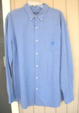 Chaps XL Blue Easy Care Button Down Mens Dress Shirt
