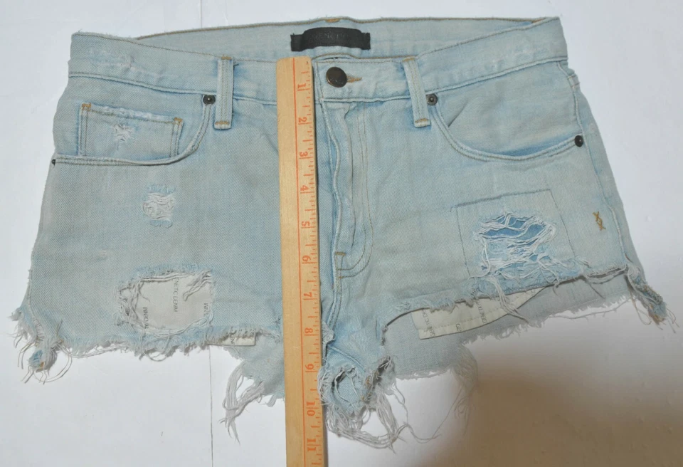 Pantalones cortos de mezclilla Genetic para mujer talla 26 azul claro por encima de la rodilla 100 % algodón Foto 4 de 4