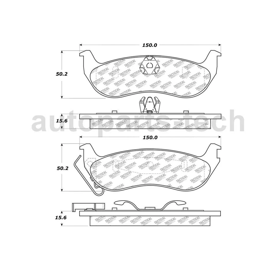 Pastillas de freno para Ford Crown Victoria 2003 2004 2005 2006 2007 2008 2009 2010 2011 Foto 4 de 4