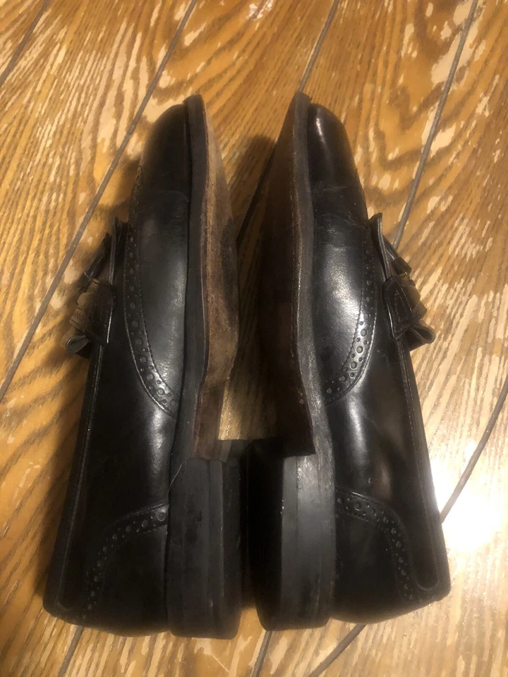 Zapatos de vestir Bostonian Crown Windsor borla punta de ala negros para hombre talla 8,5 Foto 4 de 4